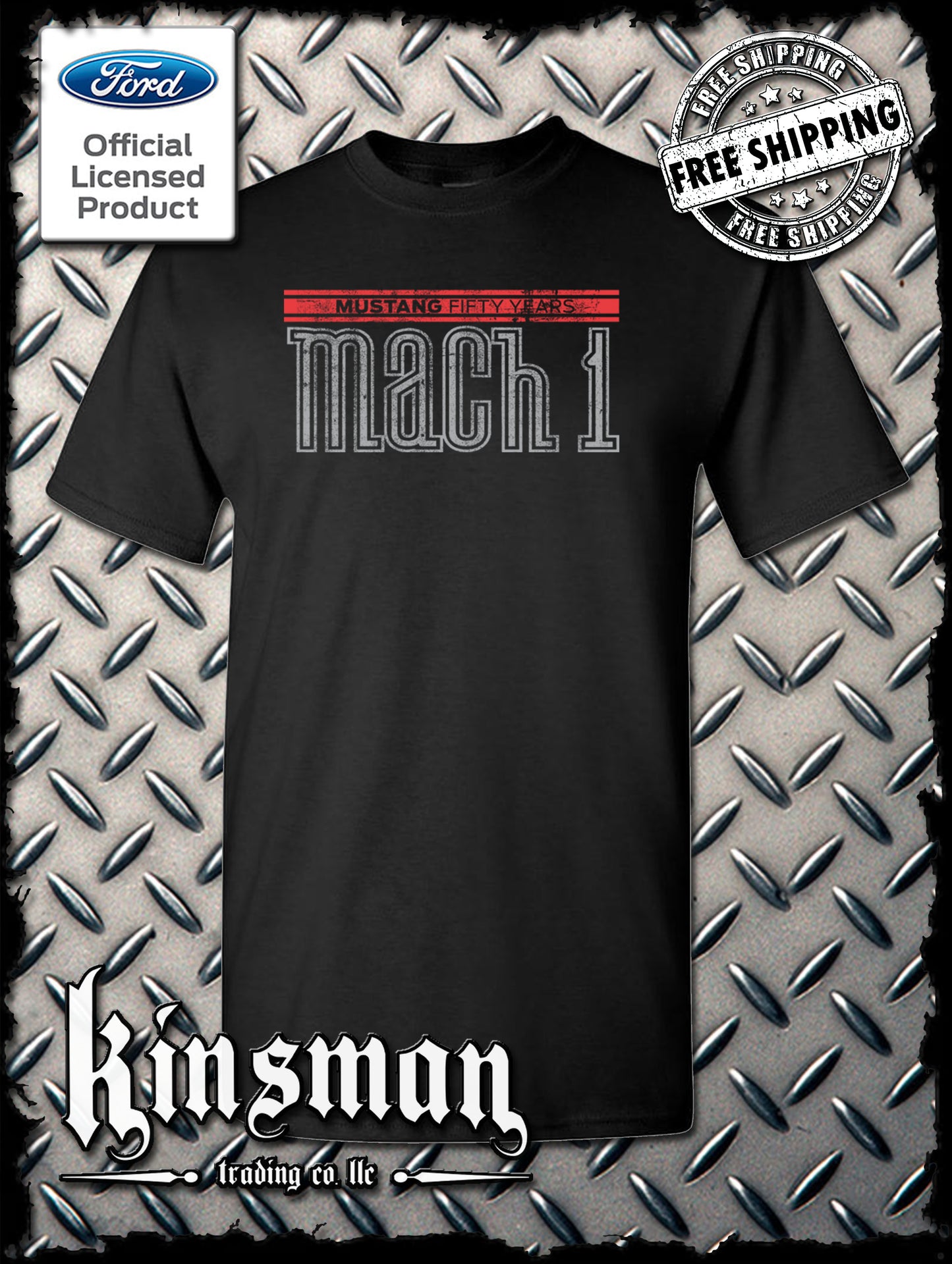 Ford Mustang 50 Years Mach 1 T-Shirt - Official Licensed Product