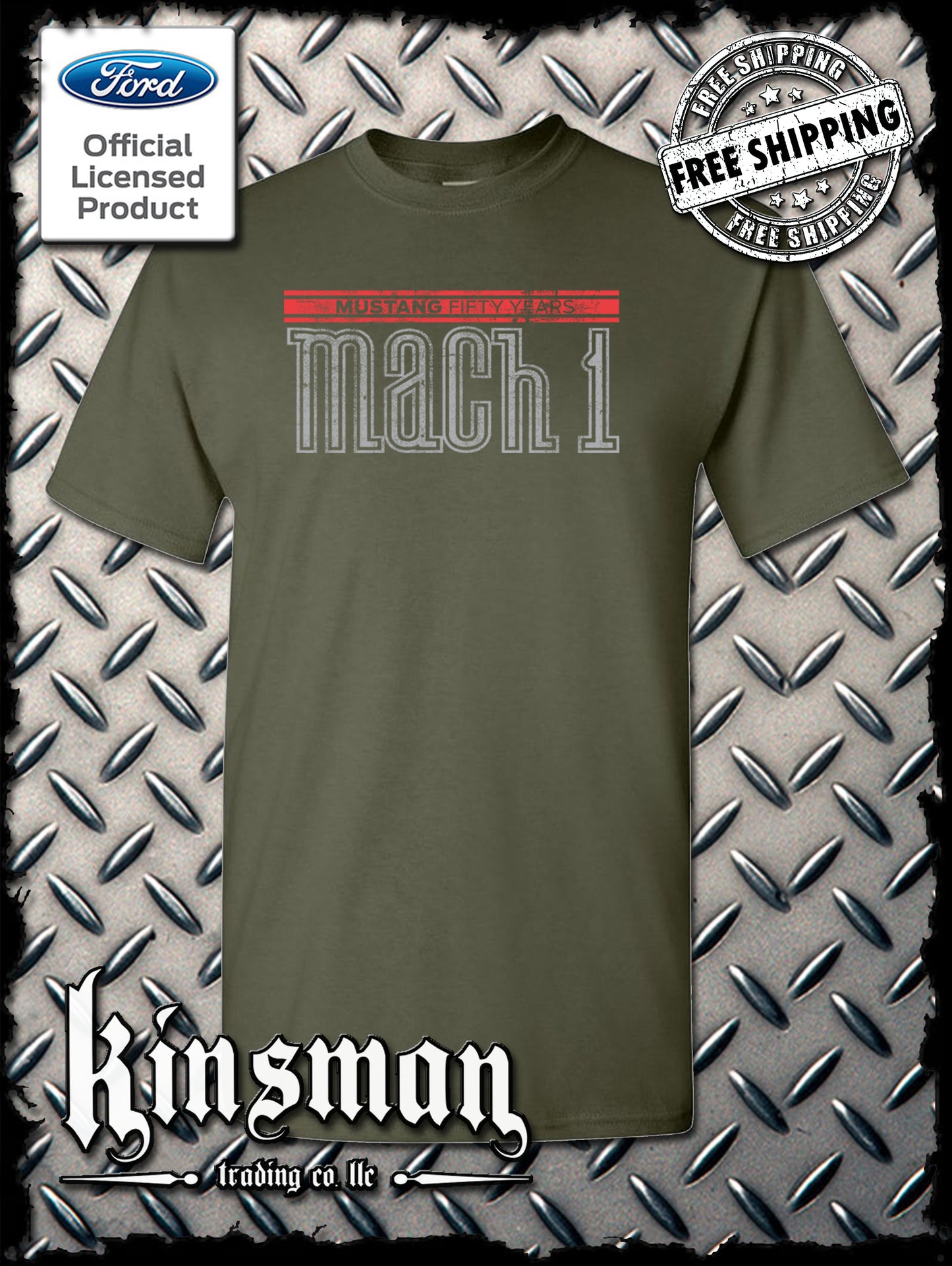 Ford Mustang 50 Years Mach 1 T-Shirt - Official Licensed Product