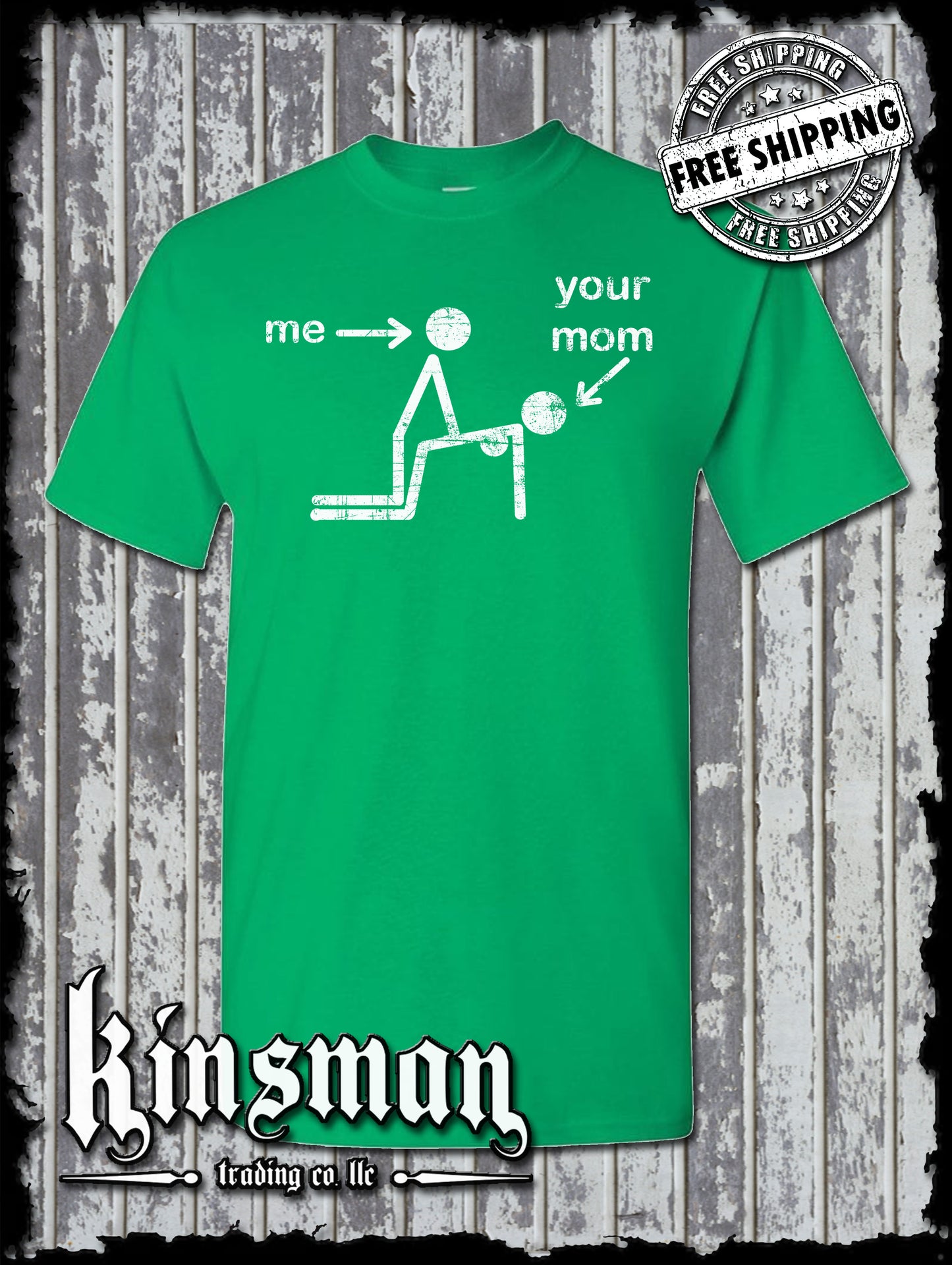 Funny Stick Figure Doggystyle Me & Your Mom T-Shirt / Adult Rude Vulgar Humor
