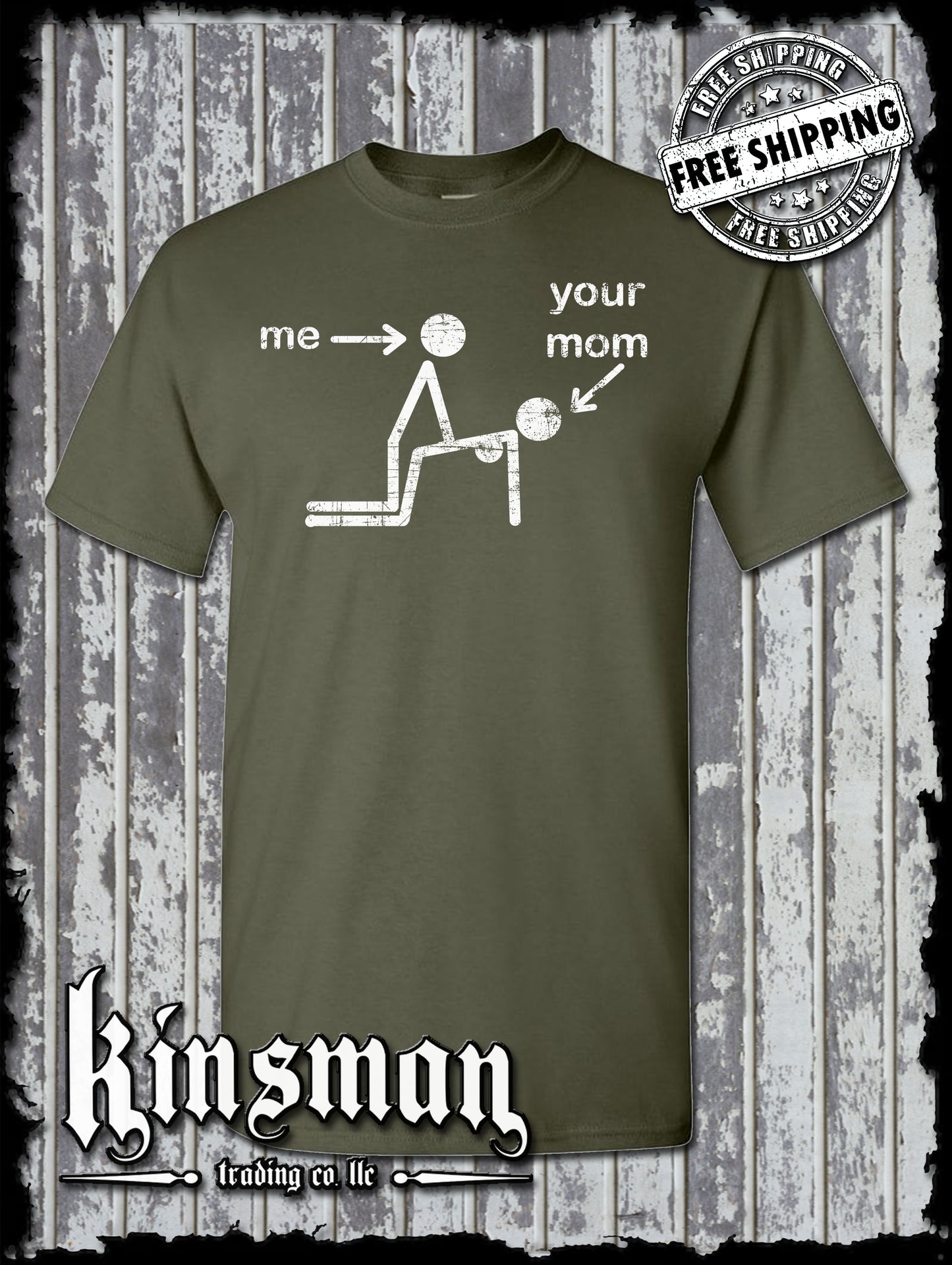 Funny Stick Figure Doggystyle Me & Your Mom T-Shirt / Adult Rude Vulgar Humor