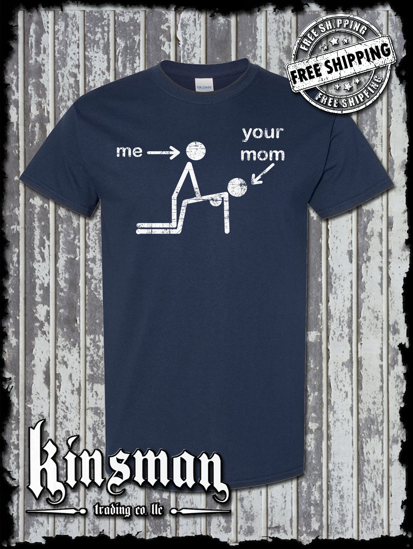 Funny Stick Figure Doggystyle Me & Your Mom T-Shirt / Adult Rude Vulgar Humor