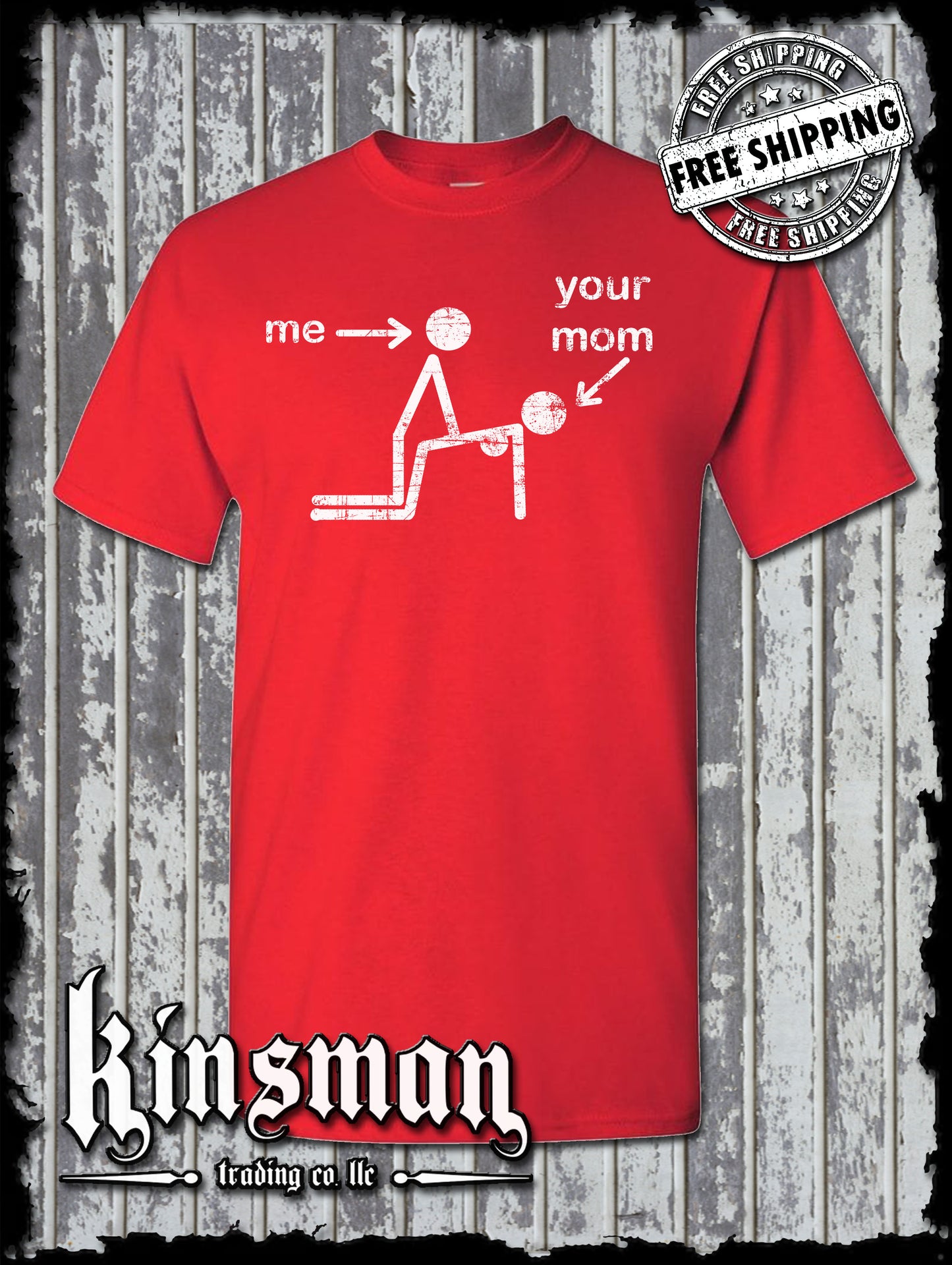Funny Stick Figure Doggystyle Me & Your Mom T-Shirt / Adult Rude Vulgar Humor