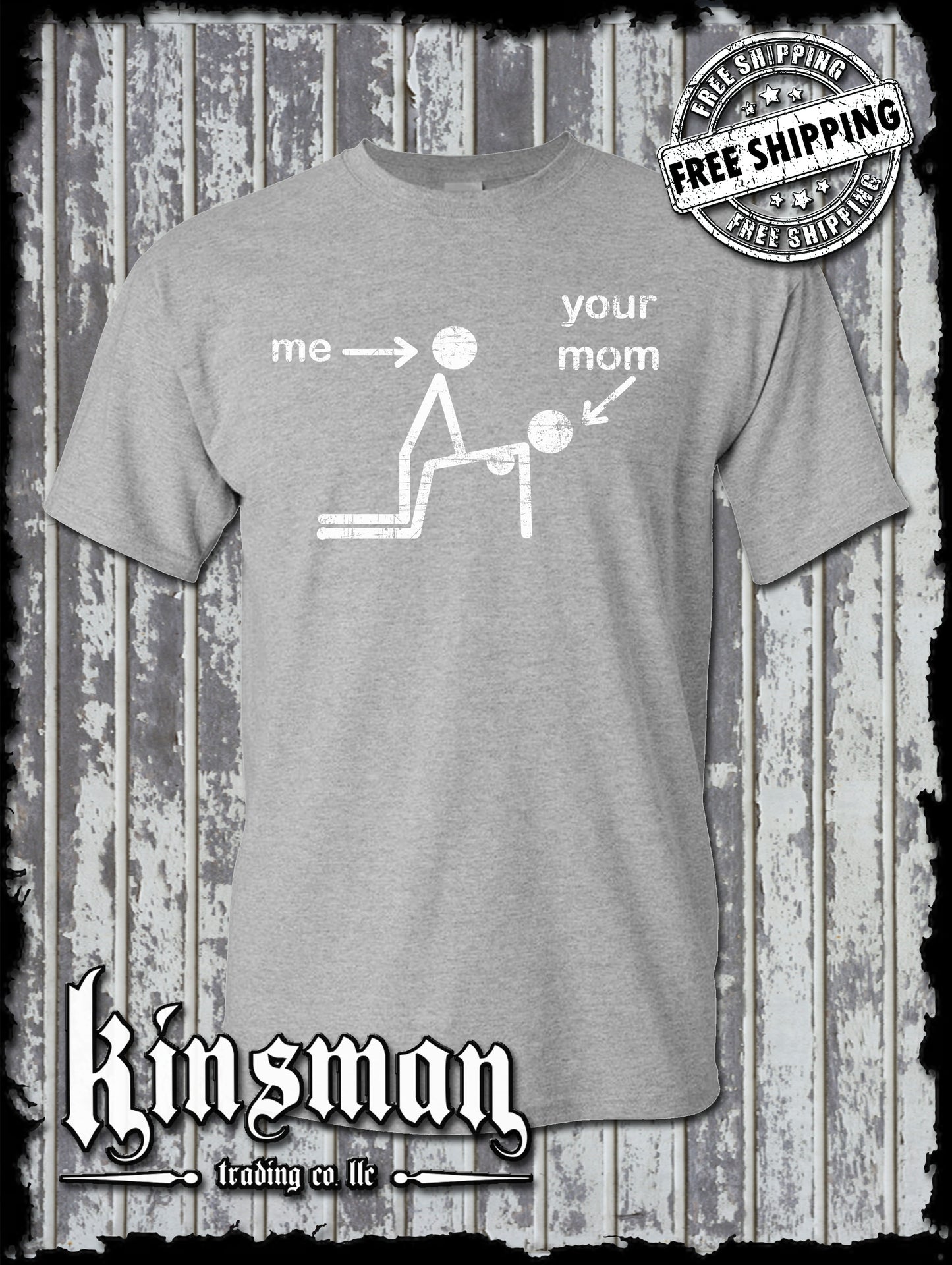 Funny Stick Figure Doggystyle Me & Your Mom T-Shirt / Adult Rude Vulgar Humor