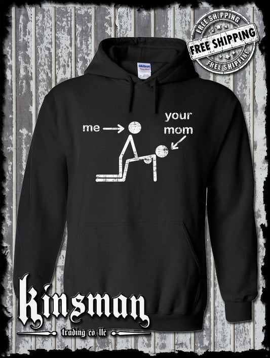 Funny Stick Figure Doggystyle Me & Your Mom Hoodie / Sweatshirt - Adult Rude Vulgar Humor