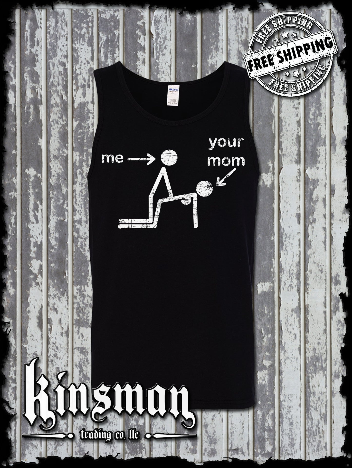 Funny Stick Figure Doggystyle Me & Your Mom Tank Top T-Shirt / Adult Rude Vulgar Humor
