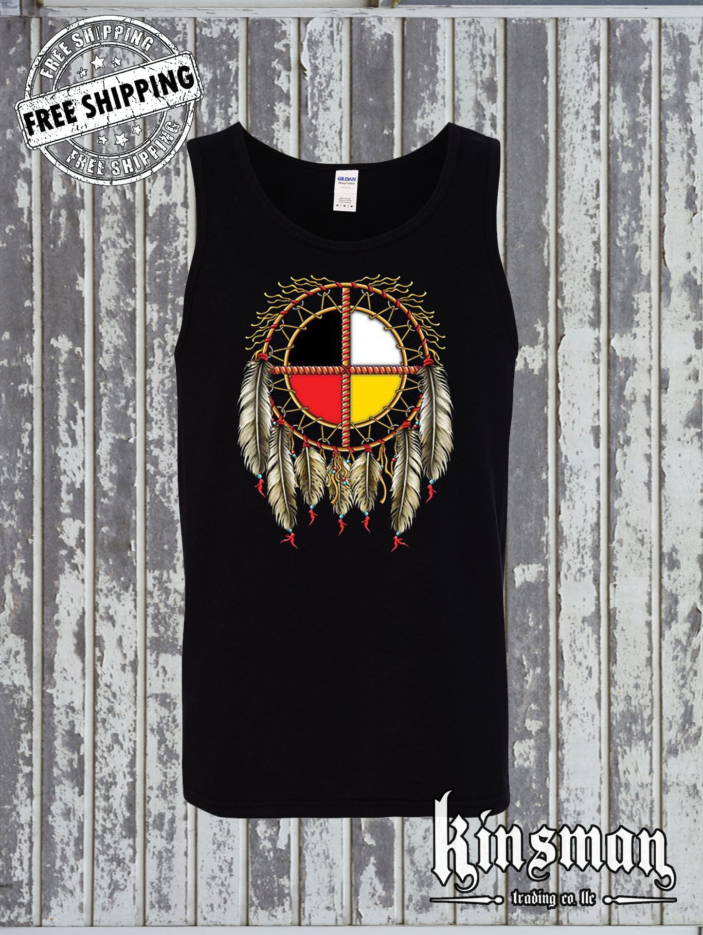 The Medicine Wheel Dreamcatcher Tank Top T-Shirt / Native American Pride Indian