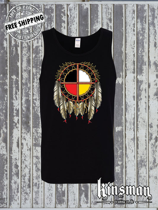 The Medicine Wheel Dreamcatcher Tank Top T-Shirt / Native American Pride Indian