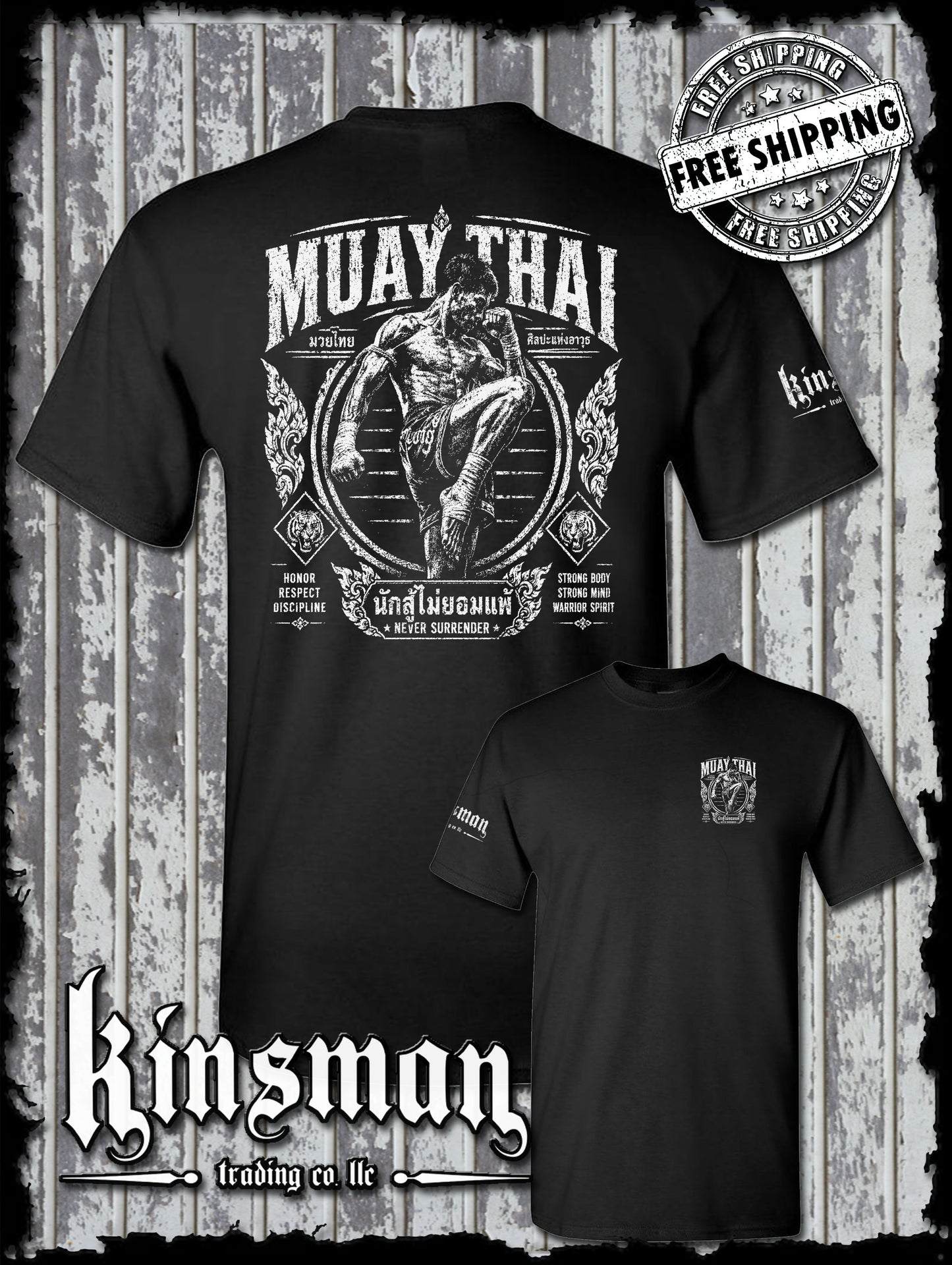 Muay Thai Never Surrender Warrior Spirit T-Shirt