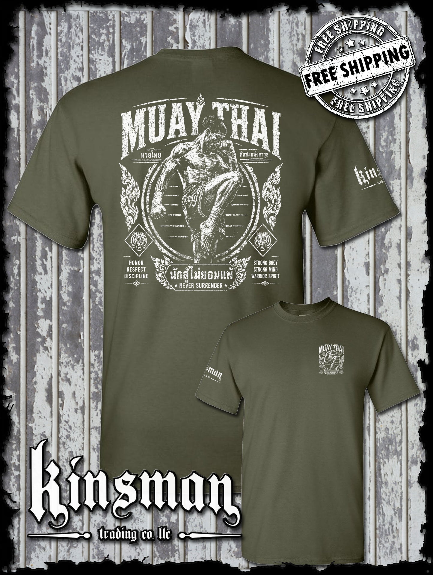Muay Thai Never Surrender Warrior Spirit T-Shirt