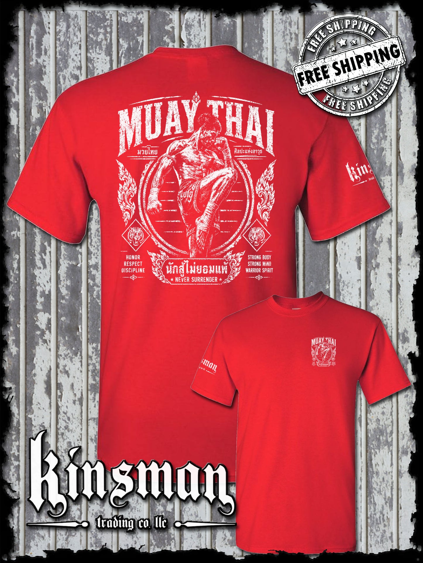 Muay Thai Never Surrender Warrior Spirit T-Shirt