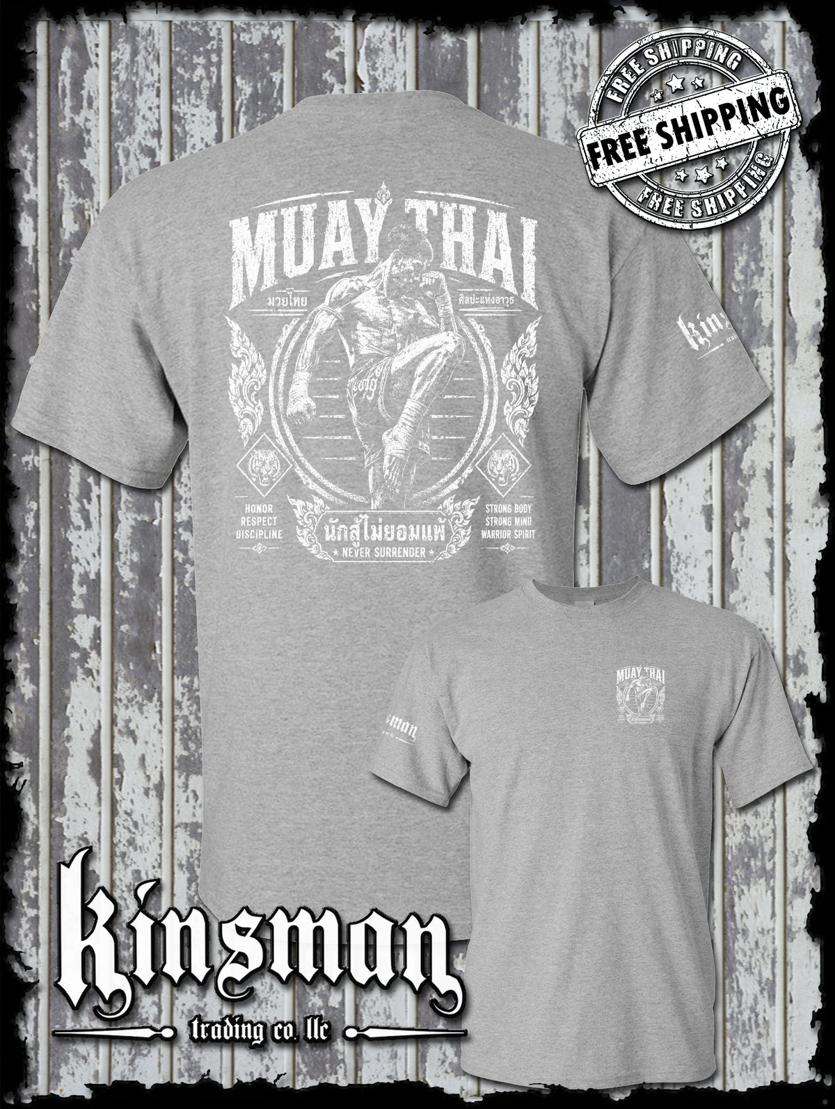 Muay Thai Never Surrender Warrior Spirit T-Shirt