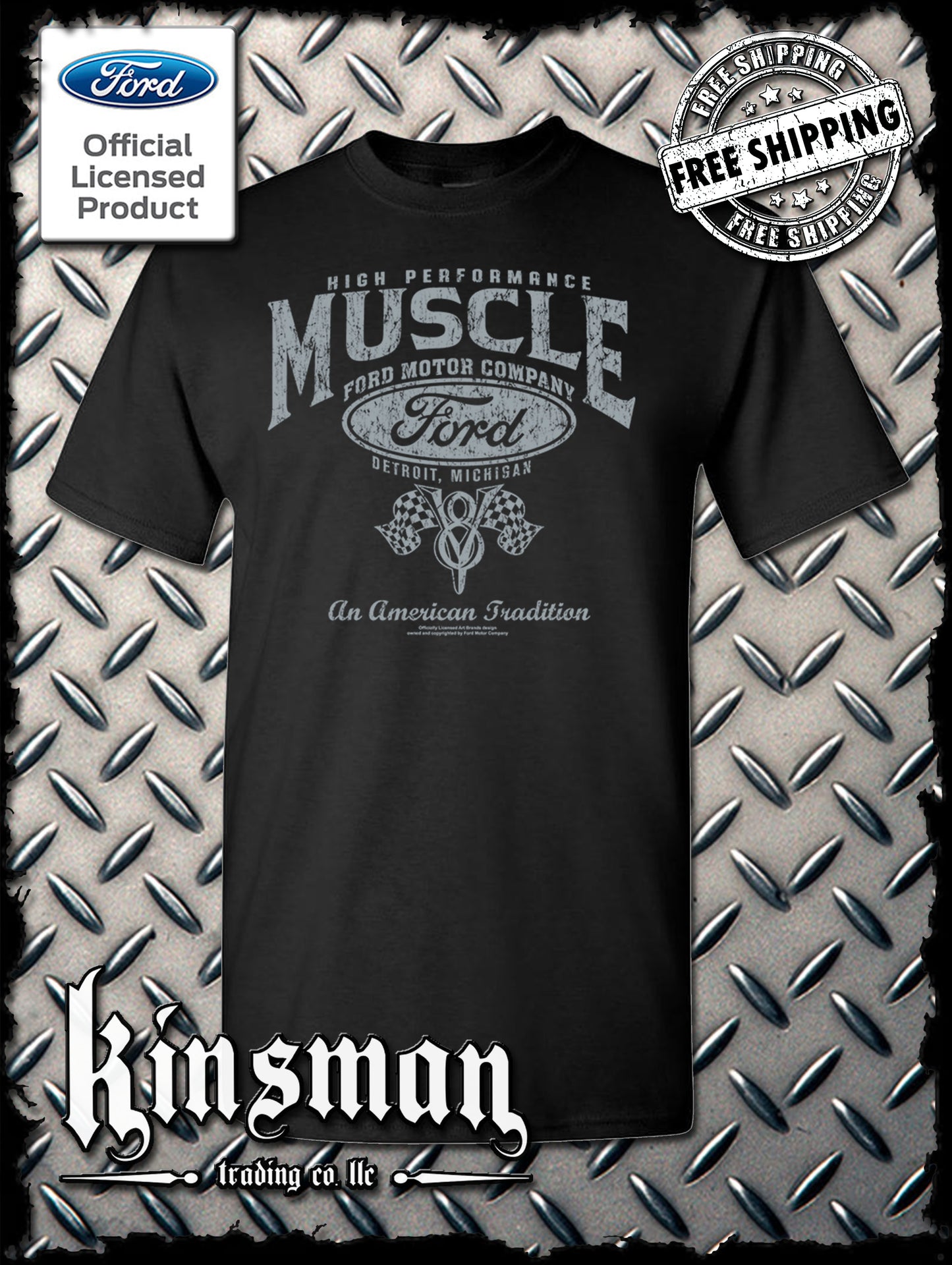 Ford High Performance Muscle V8 Logo T-Shirt