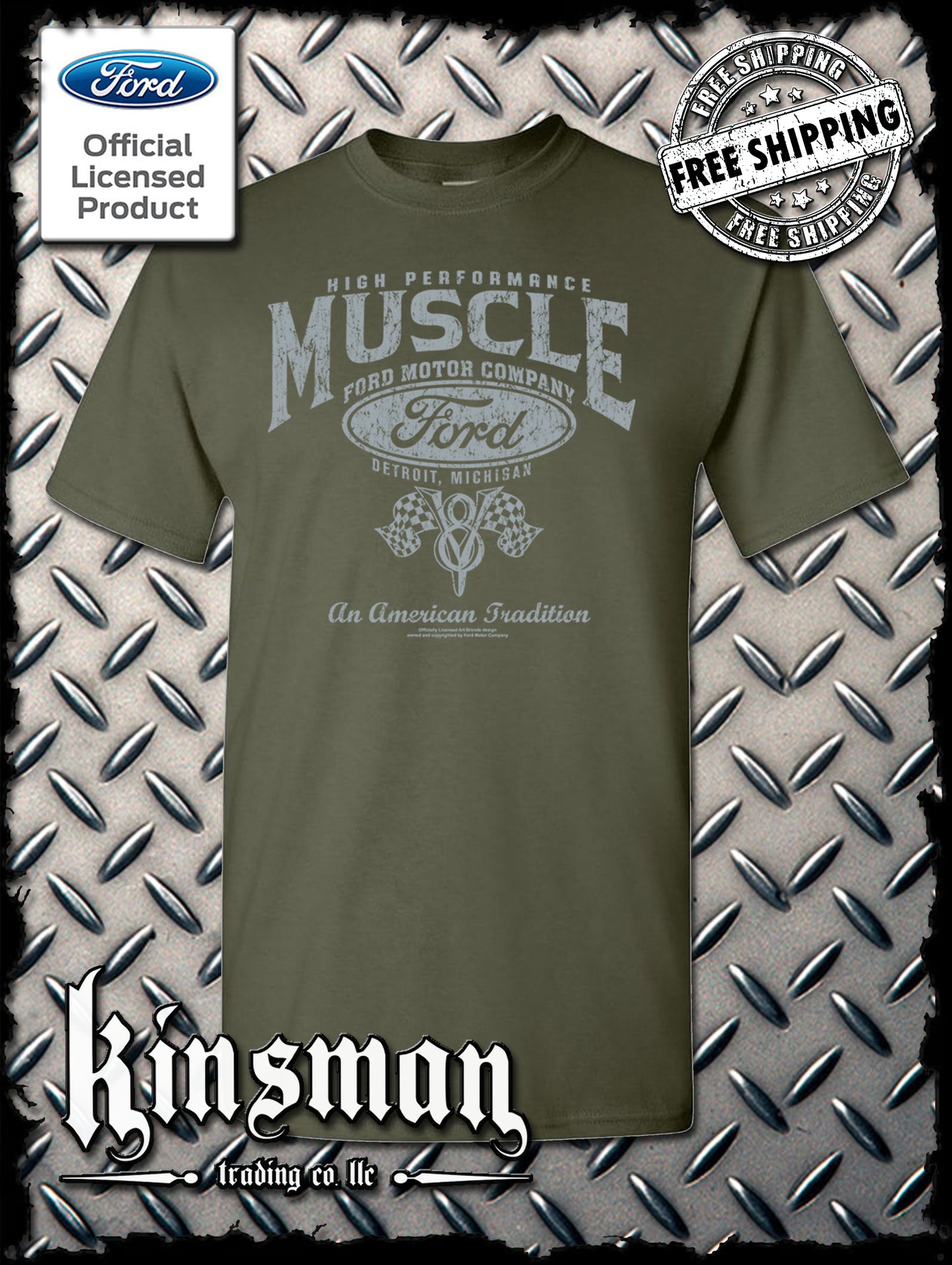 Ford High Performance Muscle V8 Logo T-Shirt
