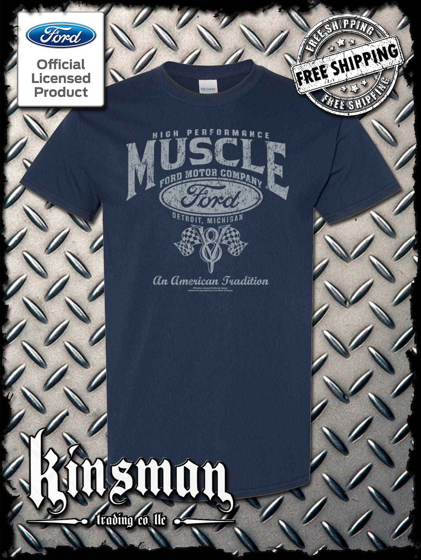 Ford High Performance Muscle V8 Logo T-Shirt
