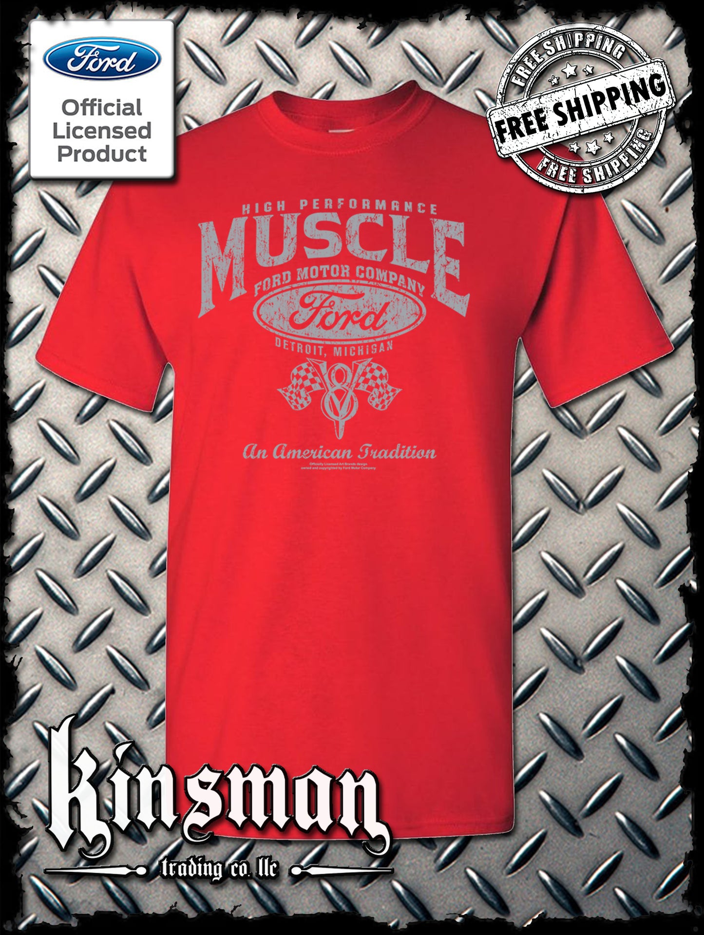 Ford High Performance Muscle V8 Logo T-Shirt