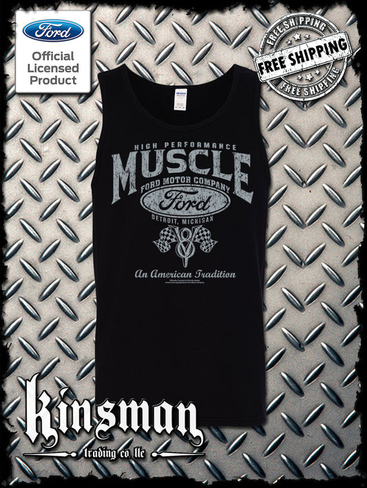 Ford High Performance Muscle V8 Logo Tank Top T-Shirt