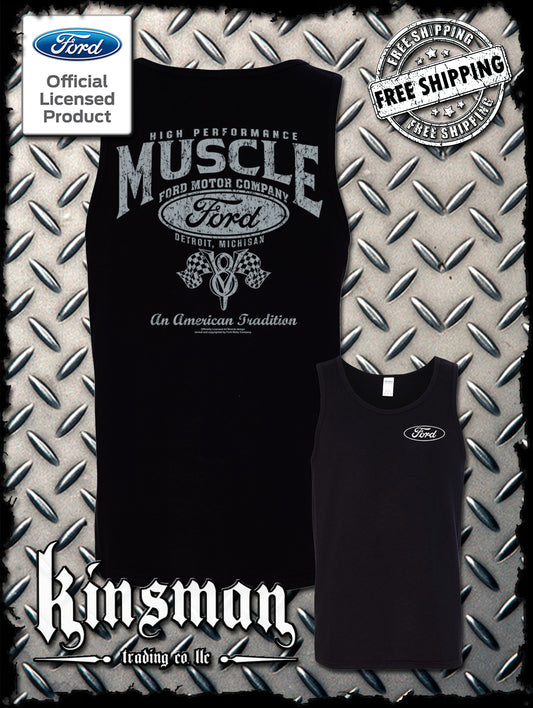 Ford High Performance Muscle V8 Logo 2-Sided Tank Top T-Shirt
