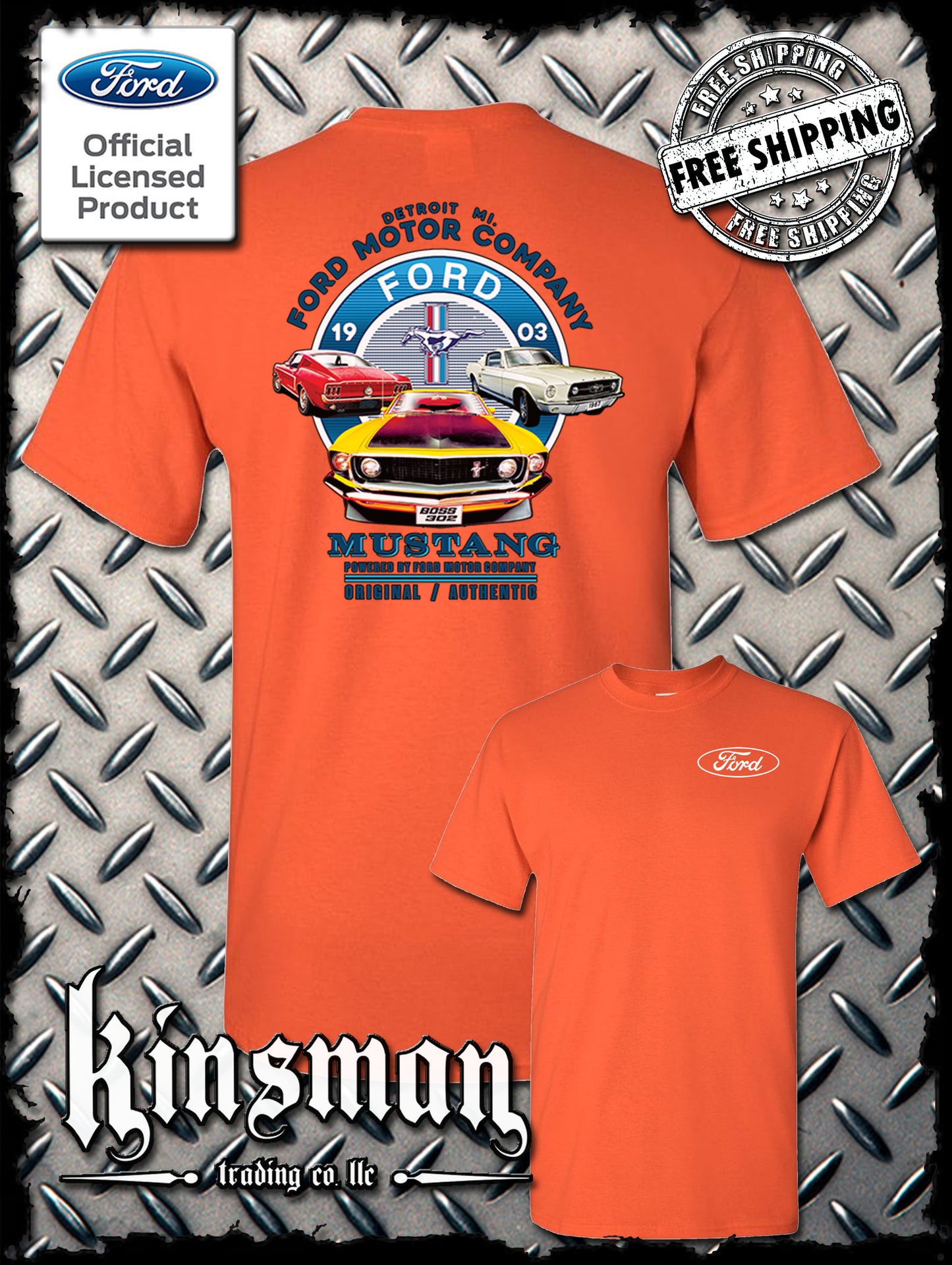 Ford Mustang Circle Logo 2-Sided T-Shirt