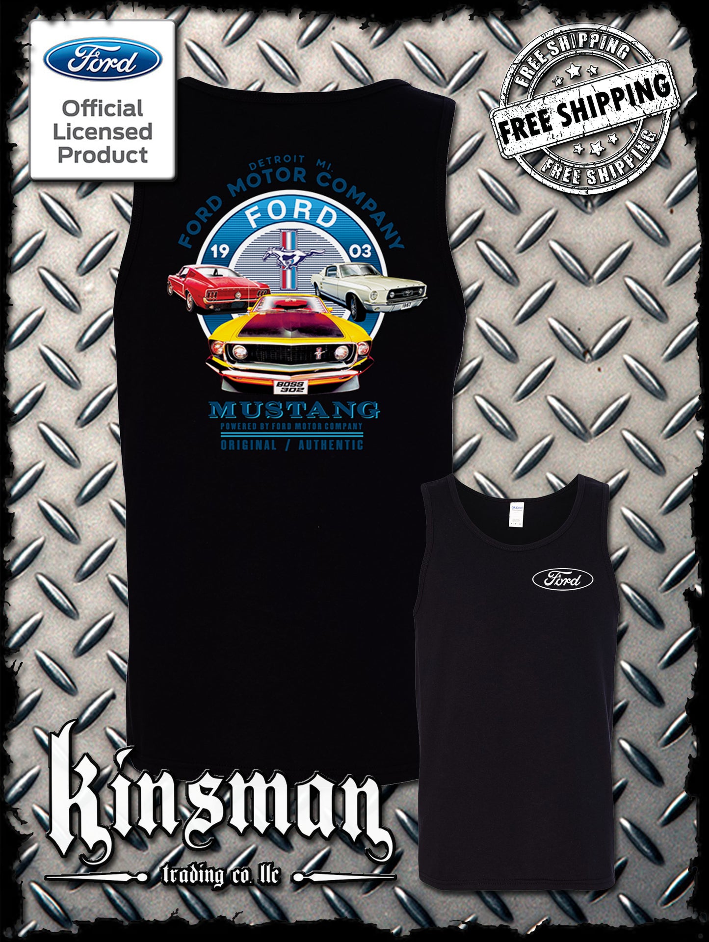 Ford Mustang Circle Logo 2-Sided Tank Top T-Shirt