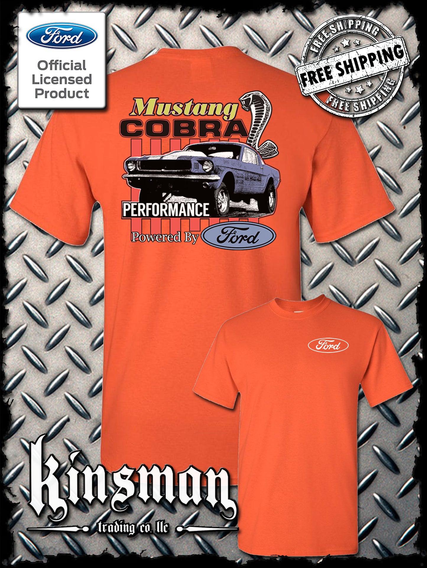 Ford Mustang Cobra Performance 2-Sided T-Shirt / Carroll Shelby GT 500