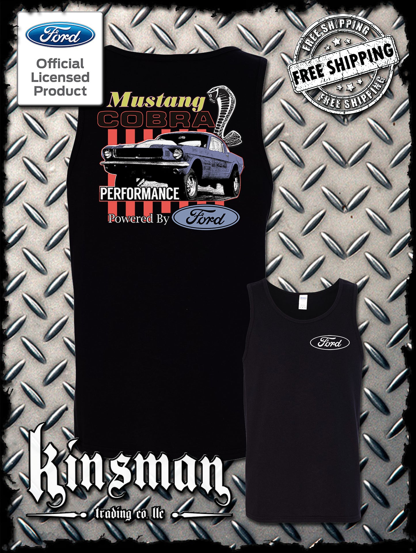 Ford Mustang Cobra Performance 2-Sided Tank Top T-Shirt / Carroll Shelby GT 500