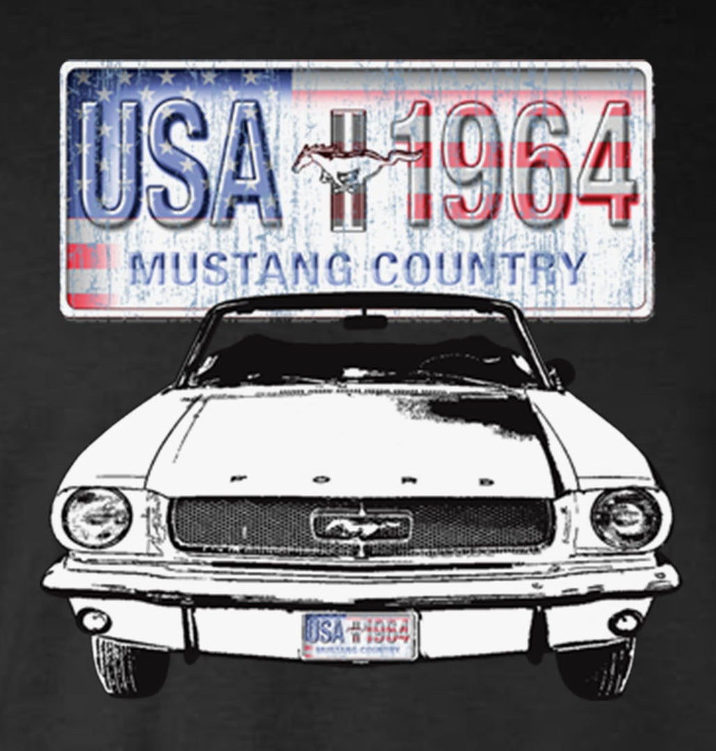 Ford Mustang Country Hoodie / Sweatshirt - USA Flag 1964 Official Licensed Product