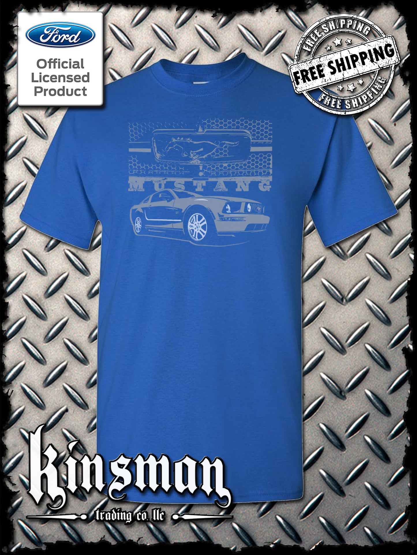 Ford Mustang With Honeycomb Grille T-Shirt Shelby Cobra GT500 Official Licensed Product
