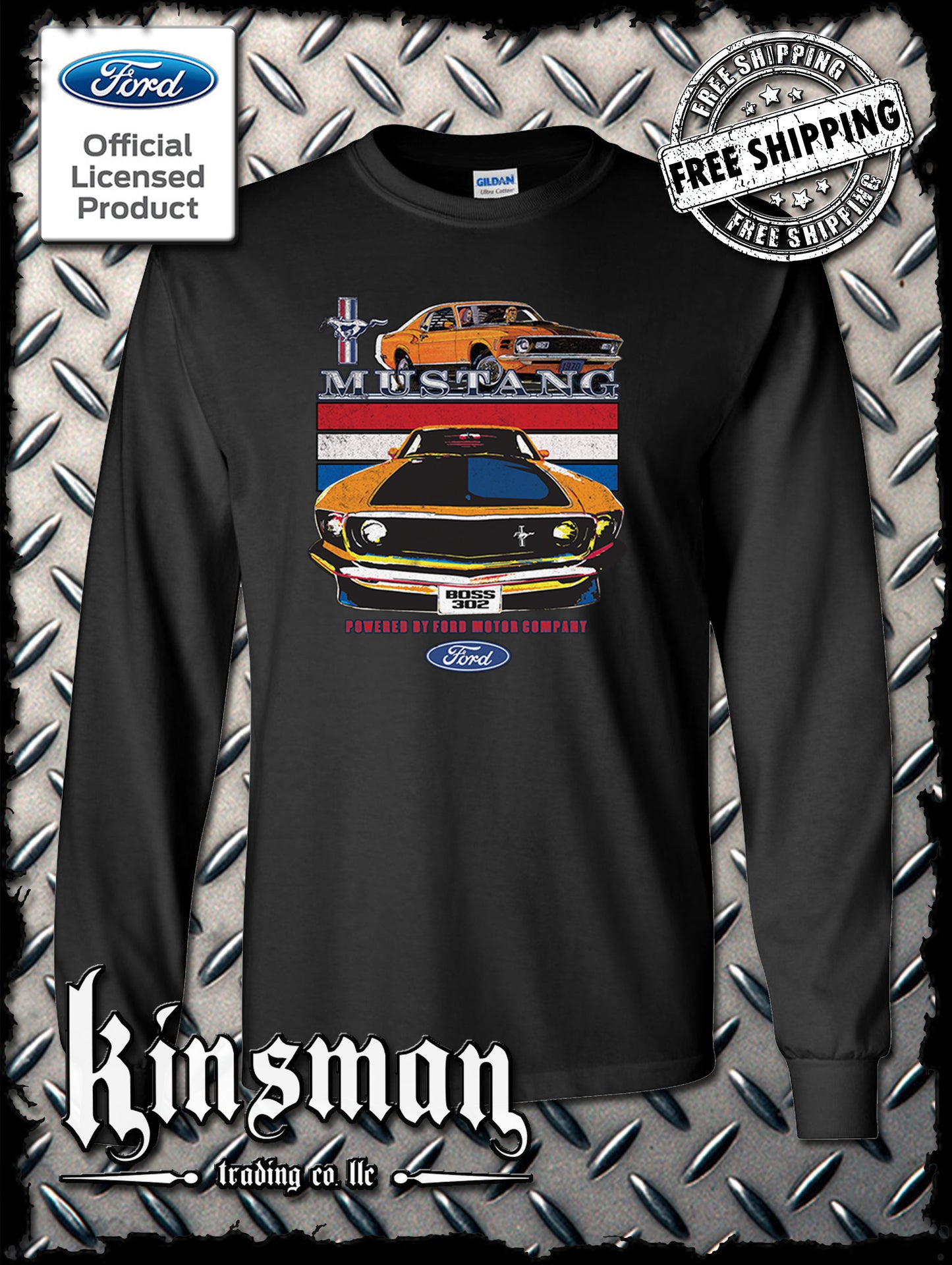 Mustang Powered By Ford Long Sleeve T-Shirt / Carroll Shelby GT 500