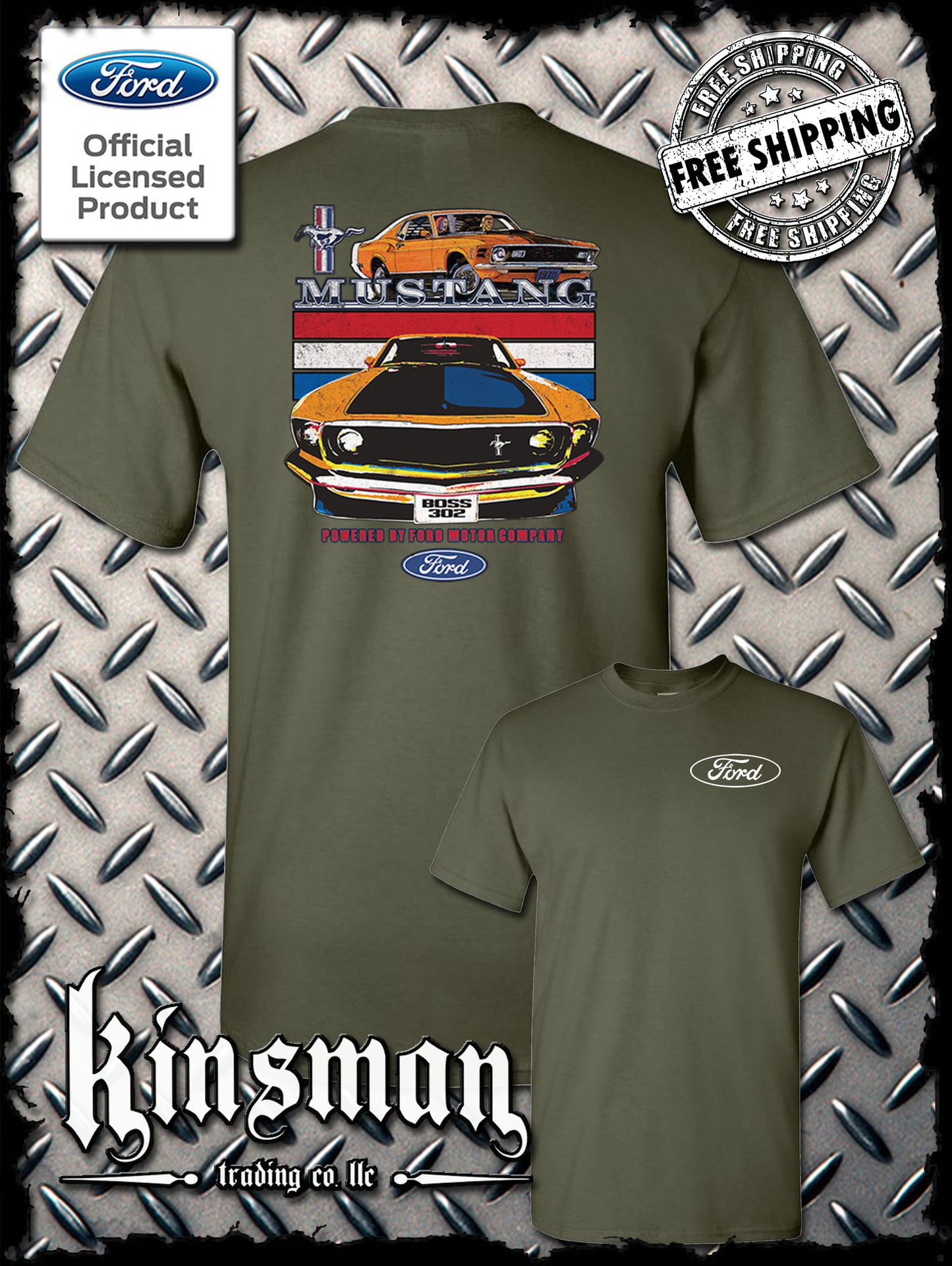 Mustang Powered By Ford 2-Sided T-Shirt / Carroll Shelby GT 500