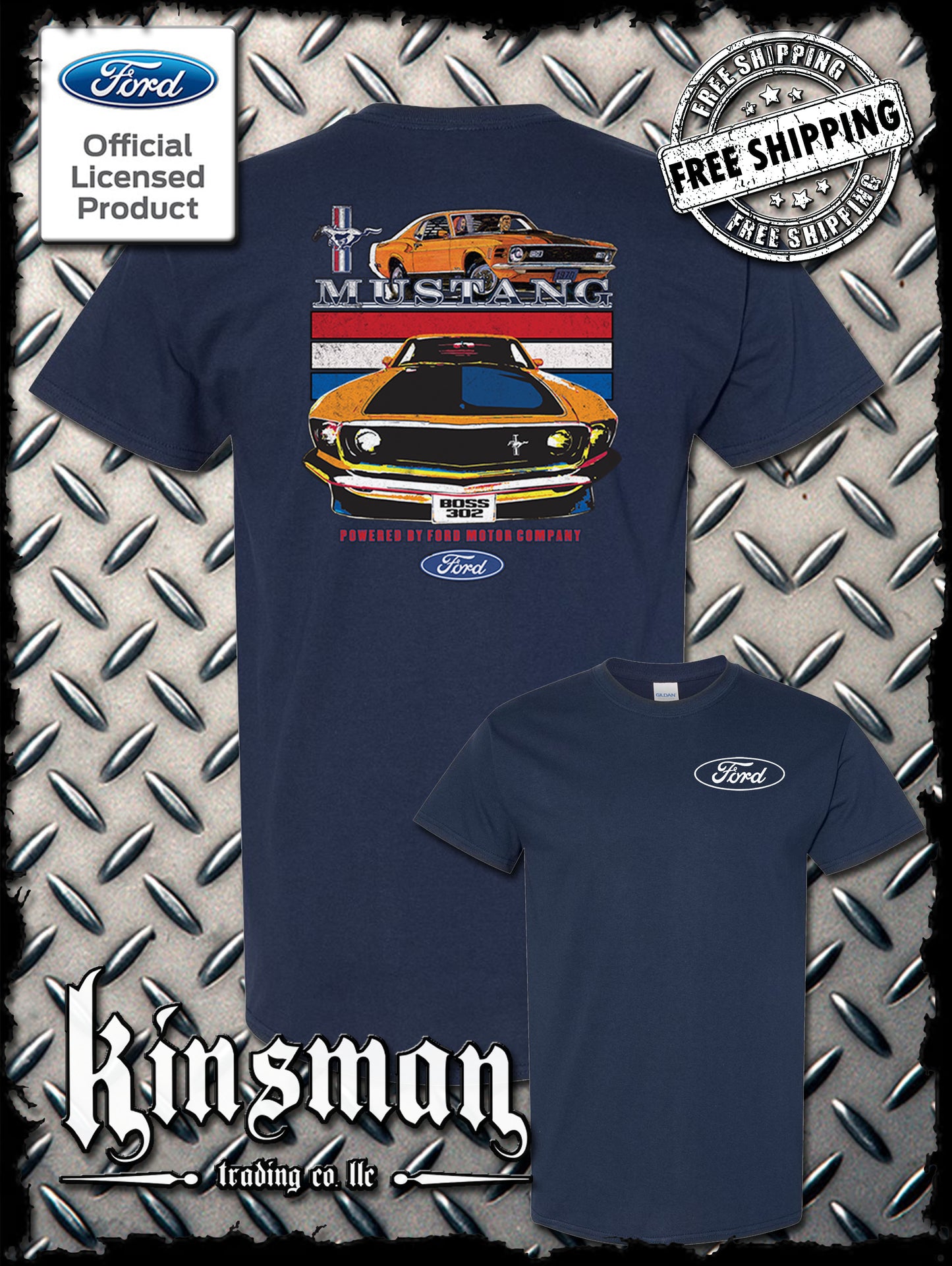 Mustang Powered By Ford 2-Sided T-Shirt / Carroll Shelby GT 500