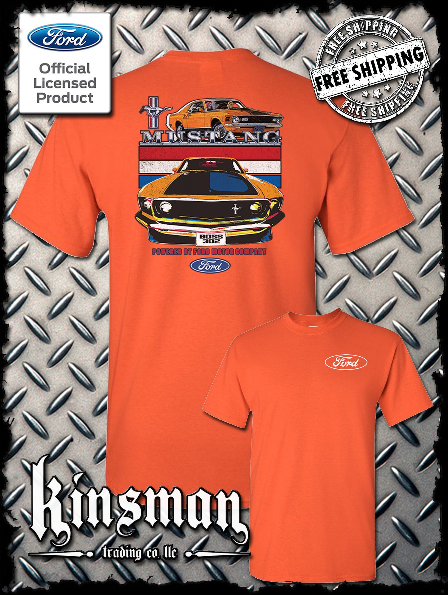 Mustang Powered By Ford 2-Sided T-Shirt / Carroll Shelby GT 500