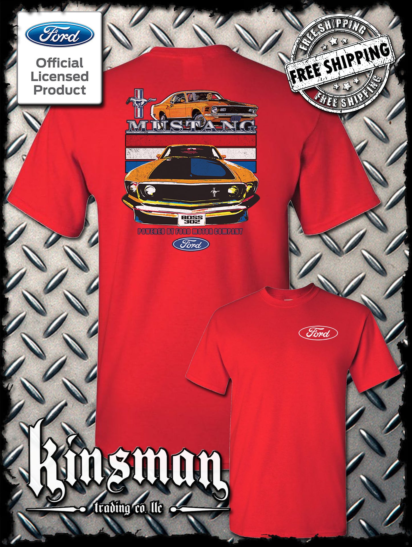 Mustang Powered By Ford 2-Sided T-Shirt / Carroll Shelby GT 500