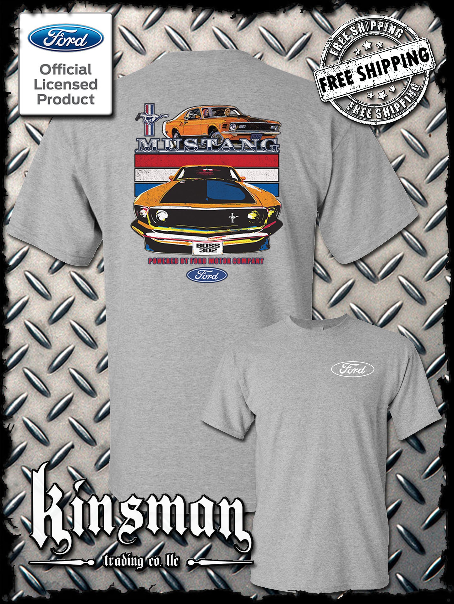 Mustang Powered By Ford 2-Sided T-Shirt / Carroll Shelby GT 500