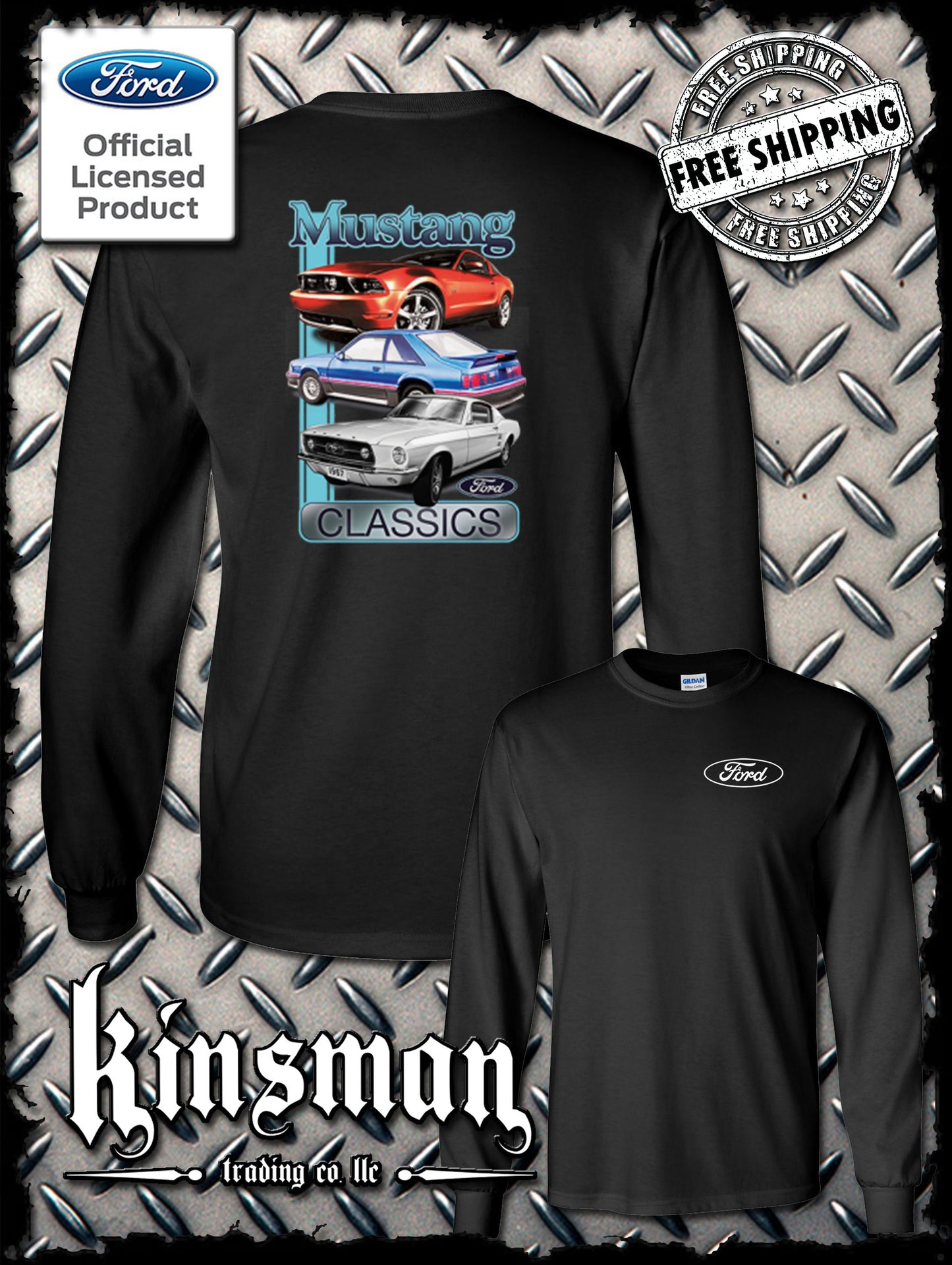 Ford Mustang Classics 2-Sided Long Sleeve T-Shirt