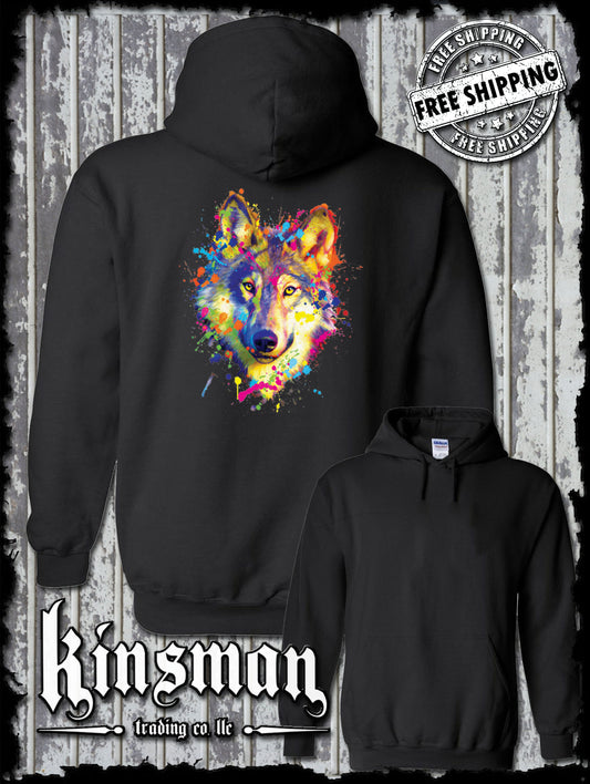 Neon Wolf Wildlife Animal Hoodie / Sweatshirt