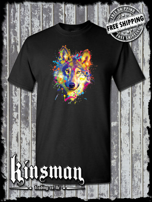 Neon Wolf Wildlife Animal T-Shirt