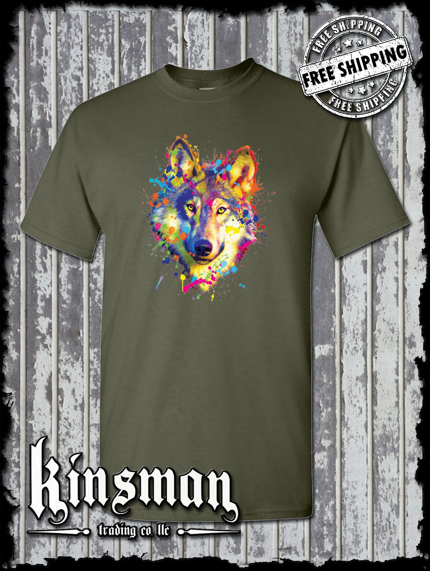Neon Wolf Wildlife Animal T-Shirt