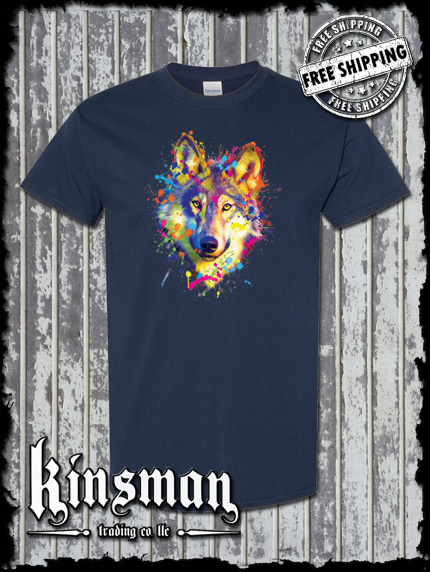Neon Wolf Wildlife Animal T-Shirt