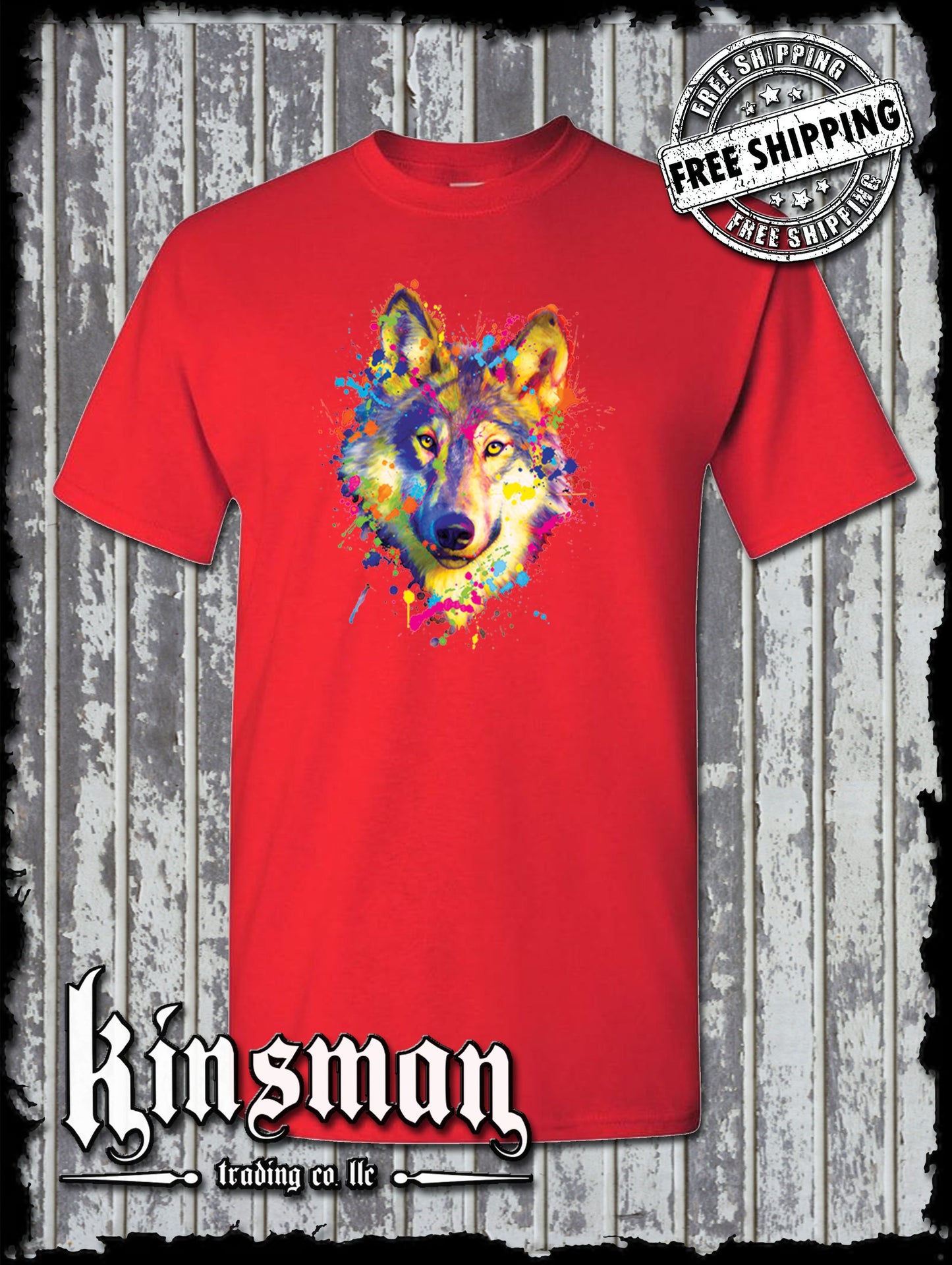 Neon Wolf Wildlife Animal T-Shirt