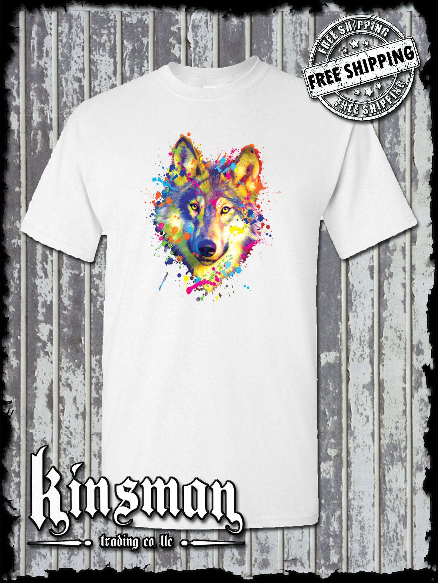 Neon Wolf Wildlife Animal T-Shirt