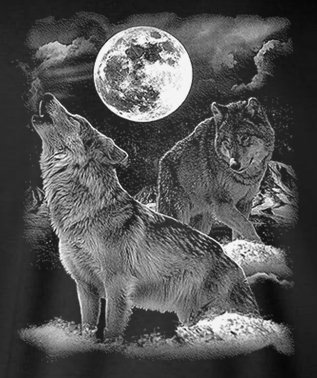 Night Wolves Howling at Moon Tank Top T-Shirt / Native American Pride Indian