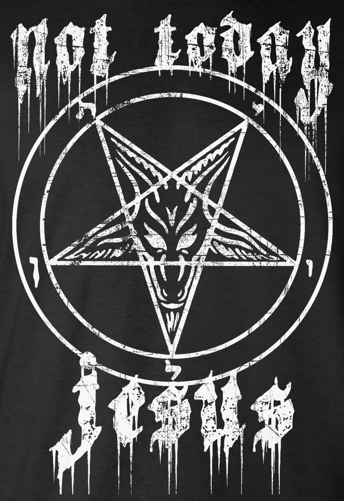 Not Today Jesus Pentagram Baphomet Tank Top T-Shirt