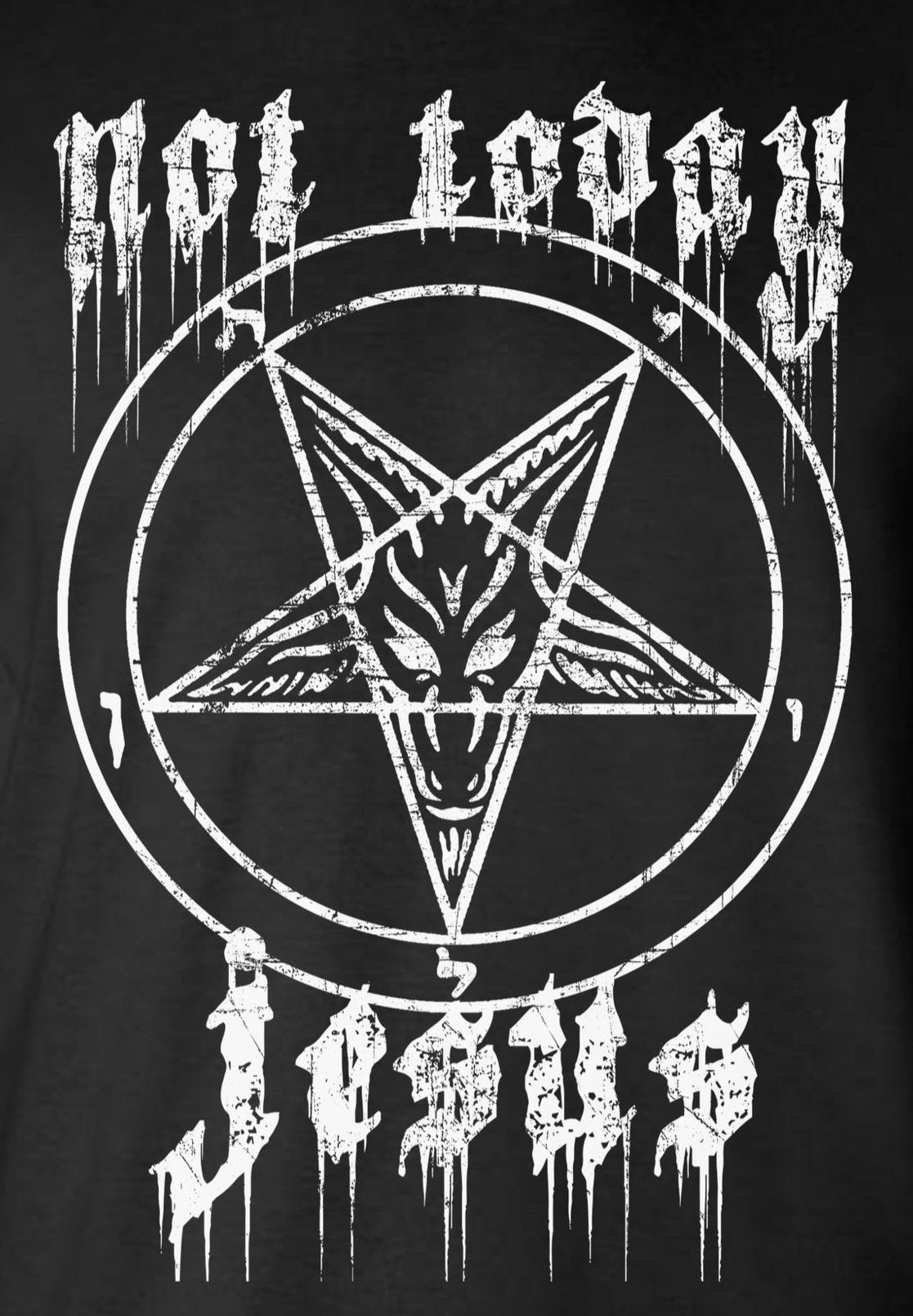 Not Today Jesus Pentagram Baphomet Tank Top T-Shirt