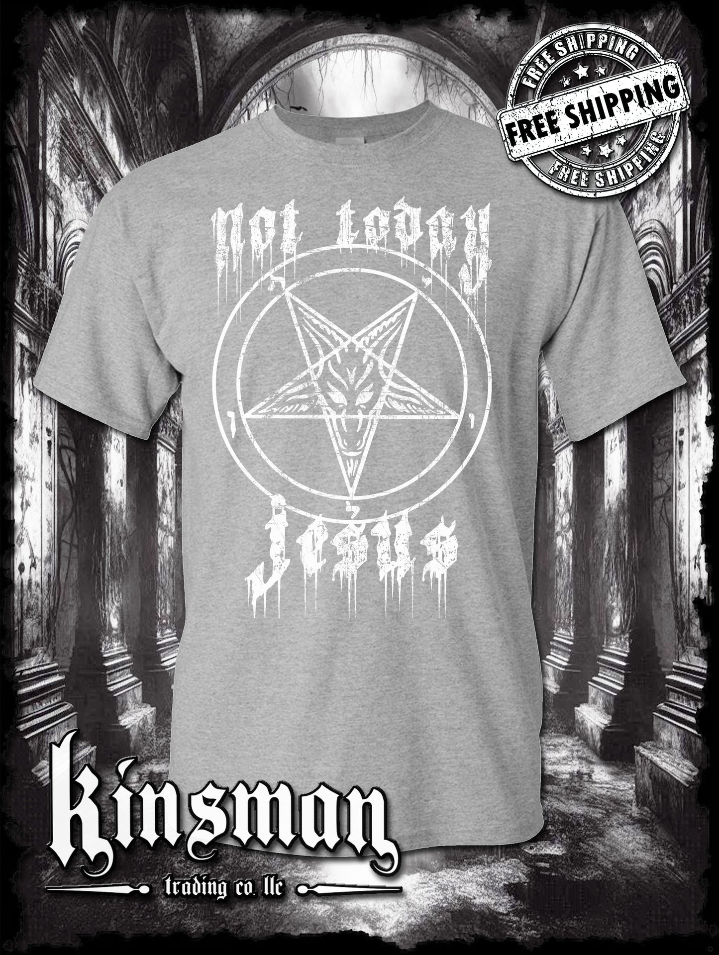 Not Today Jesus Pentagram Baphomet T-Shirt