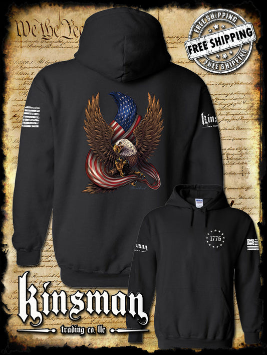 American Flag / Eagle 2-Sided 1776 Hoodie Sweatshirt