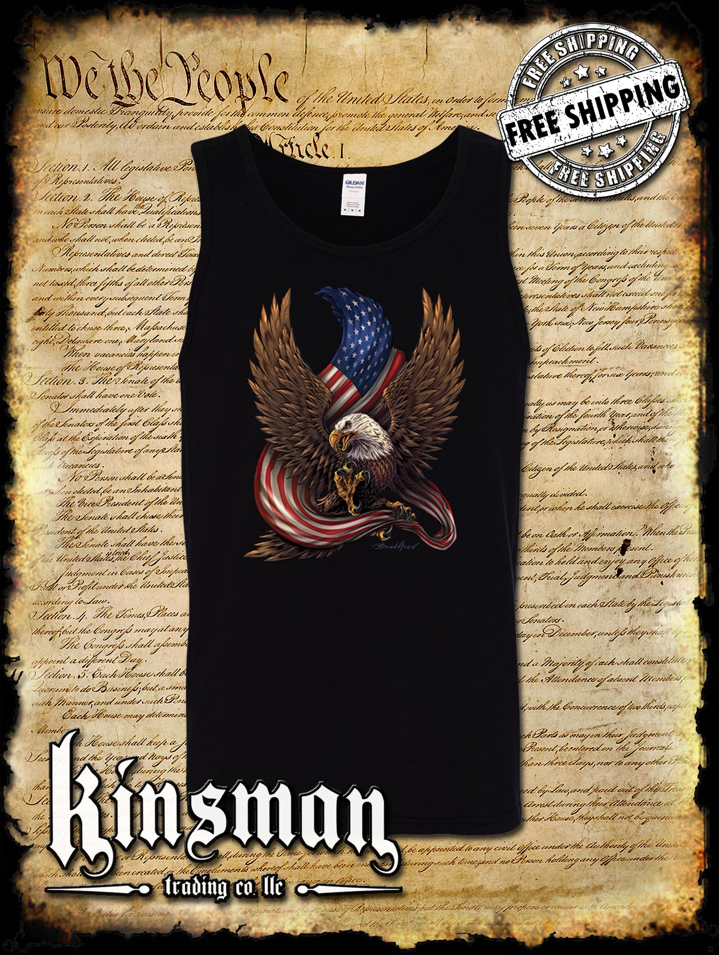 American Flag / Eagle Tank Top T-Shirt