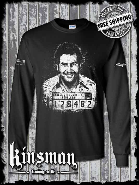 Pablo Escobar Mug Shot Long Sleeve T-Shirt
