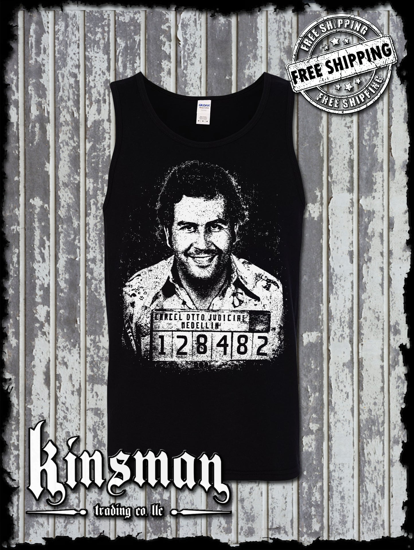 Pablo Escobar Mug Shot Tank Top T-Shirt