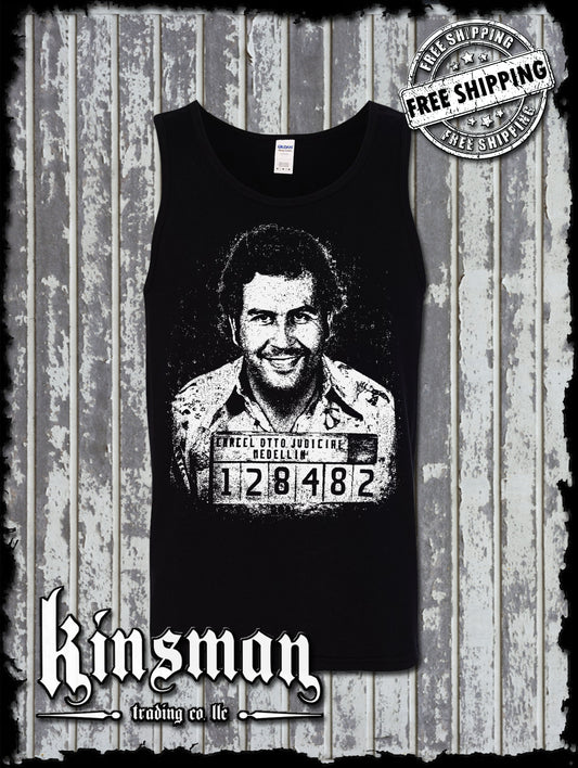 Pablo Escobar Mug Shot Tank Top T-Shirt