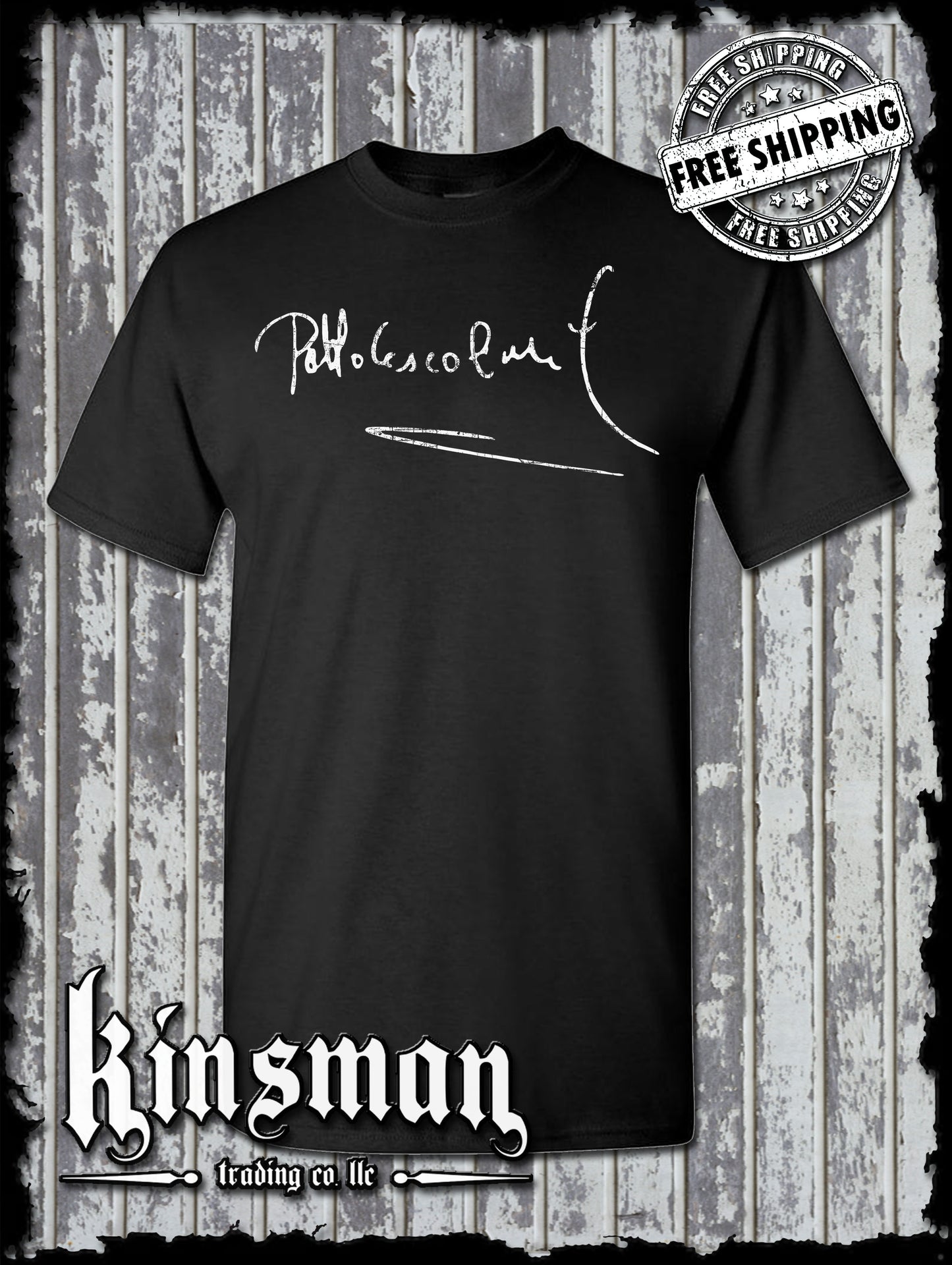 Pablo Escobar Signature T-Shirt -NARCOS Cocaine Plata O Plomo Marijuana Weed 420